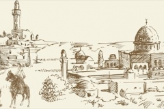 Скинали старинный город на востоке, рисунок